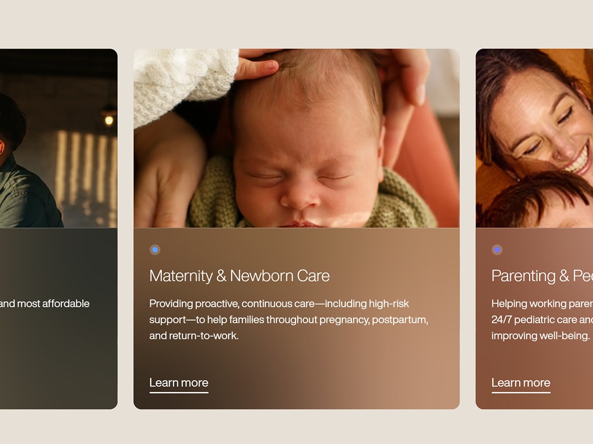 Maven Clinic: Women's Health Virtual Care — Maven Clinic maternity, newborn and parenting care program cards