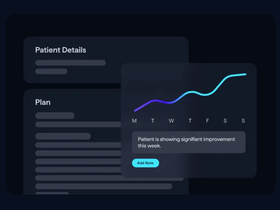 Healthie: Patient Portal and Telehealth — Healthie patient plan and tracking interface illustration