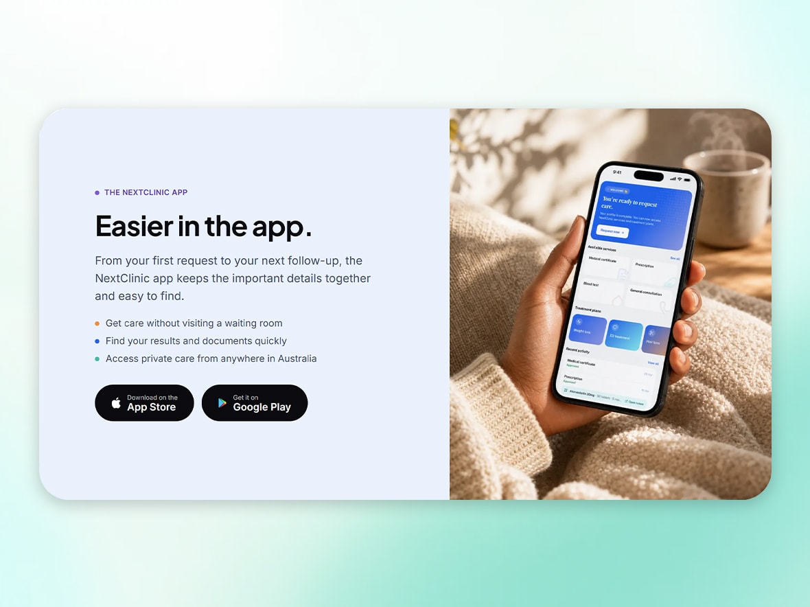 NextClinic: Online Doctor Platform — NextClinic mobile patient care overview