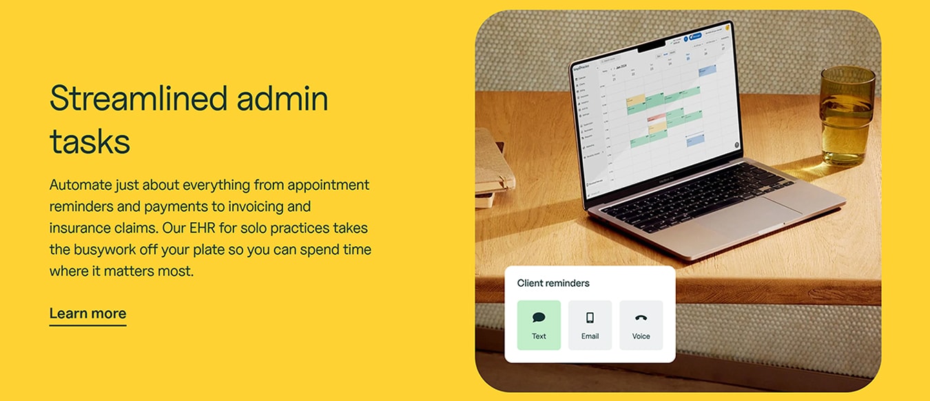 SimplePractice: EHR and Practice Management — SimplePractice public presentation of appointment reminders, scheduling and billing